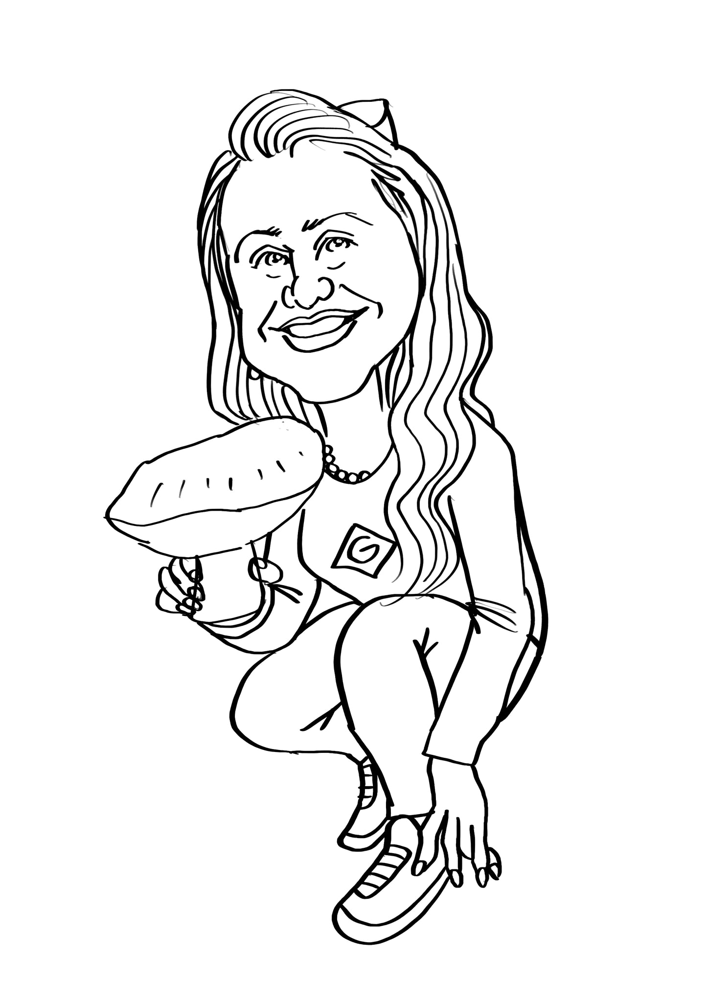 Kreslená karikatura podle fotky - černobílá
