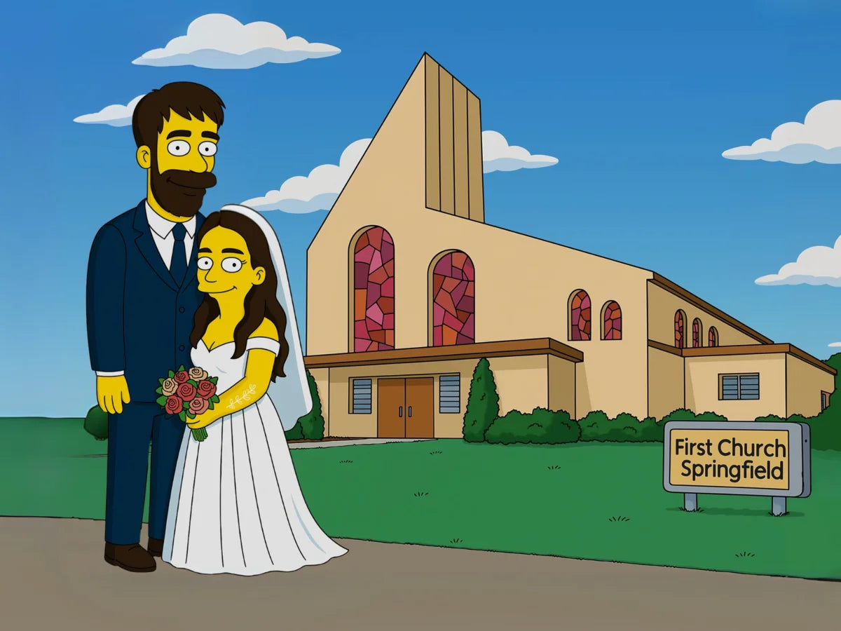 Obraz Simpsonovi podle fotky kreslíř Marek