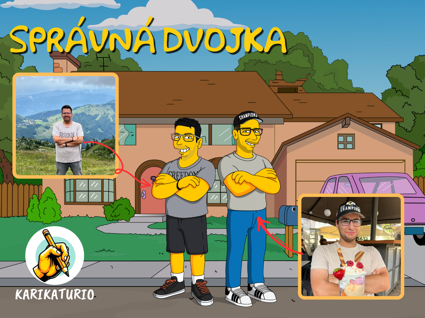 Obraz Simpsonovi podle fotky kreslíř Roman