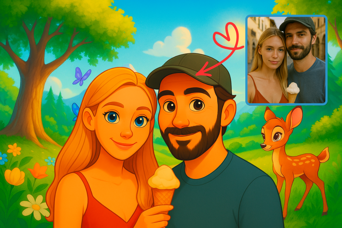 Portrét jako z Disney pohádky podle fotky