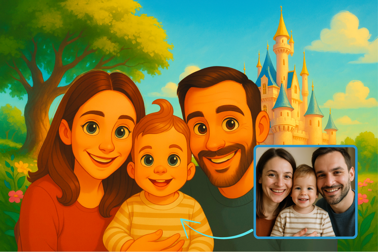 Portrét jako z Disney pohádky podle fotky