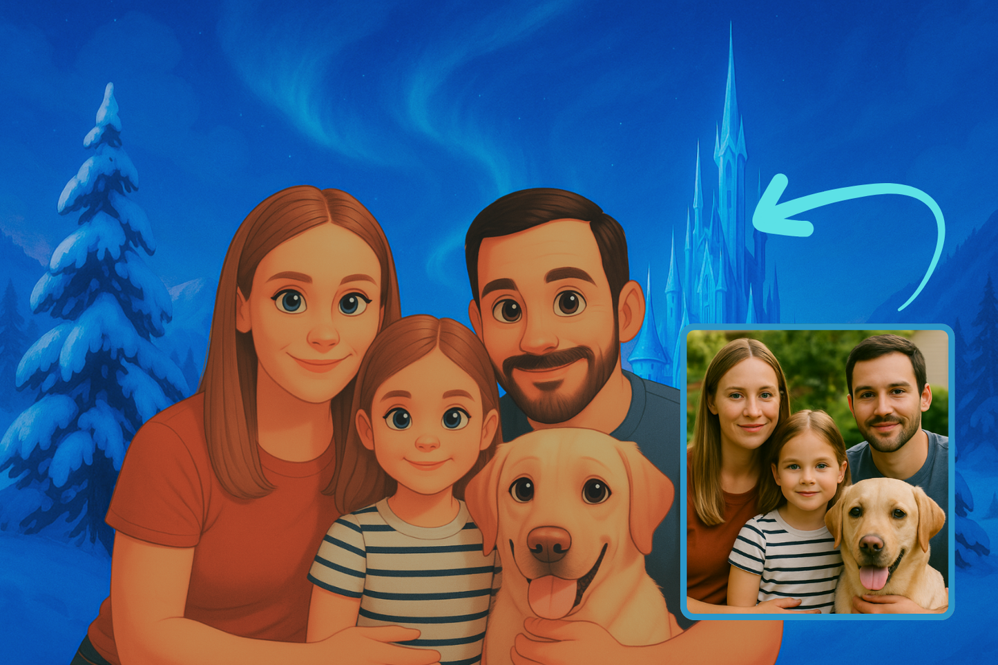 Portrét jako z Disney pohádky podle fotky