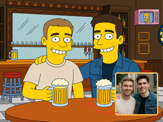 Obraz Simpsonovi podle fotky kreslíř Marek