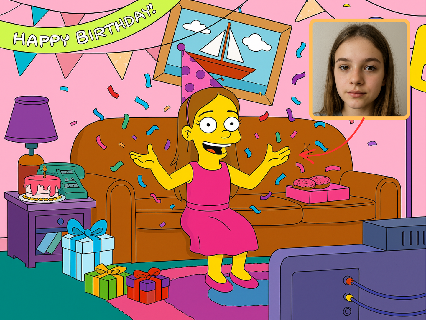 Obraz Simpsonovi podle fotky kreslíř Marek
