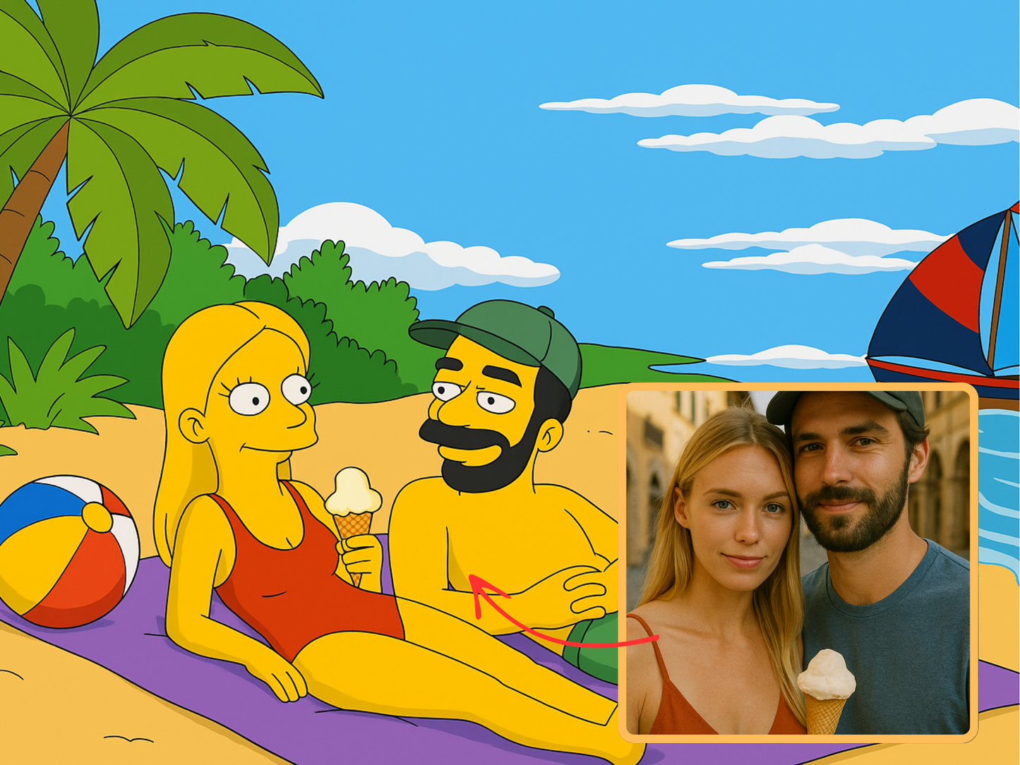 Obraz Simpsonovi podle fotky kreslíř Marek