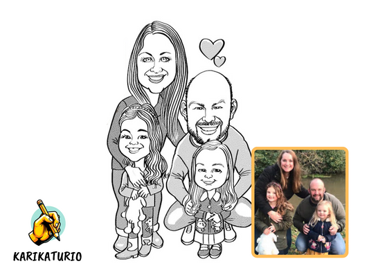 Kreslená karikatura podle fotky - černobílá