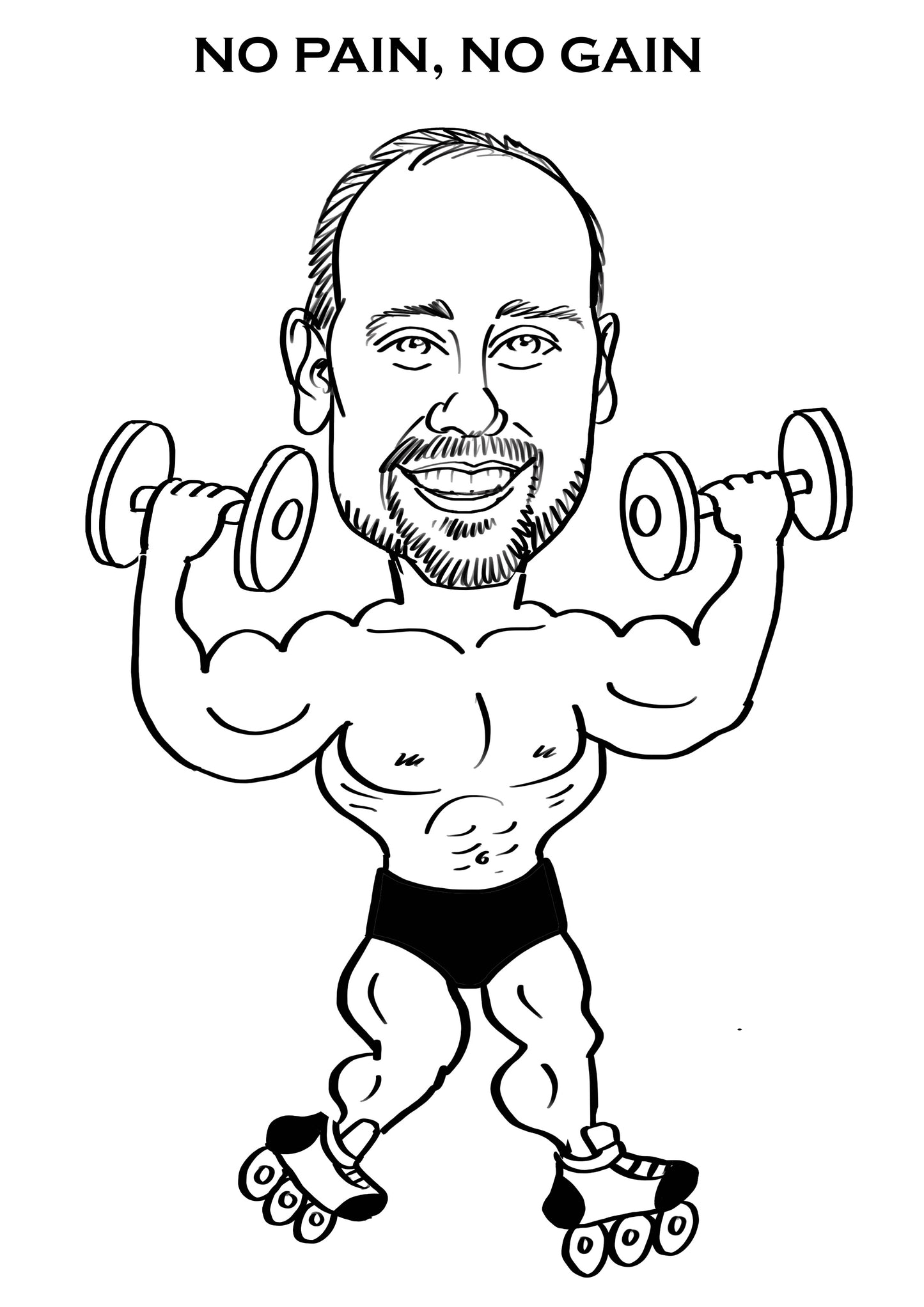 Kreslená karikatura podle fotky - černobílá