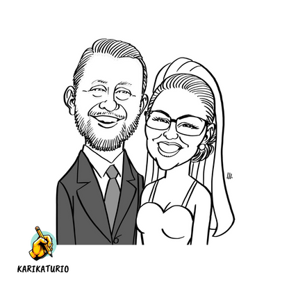 Kreslená karikatura podle fotky - černobílá