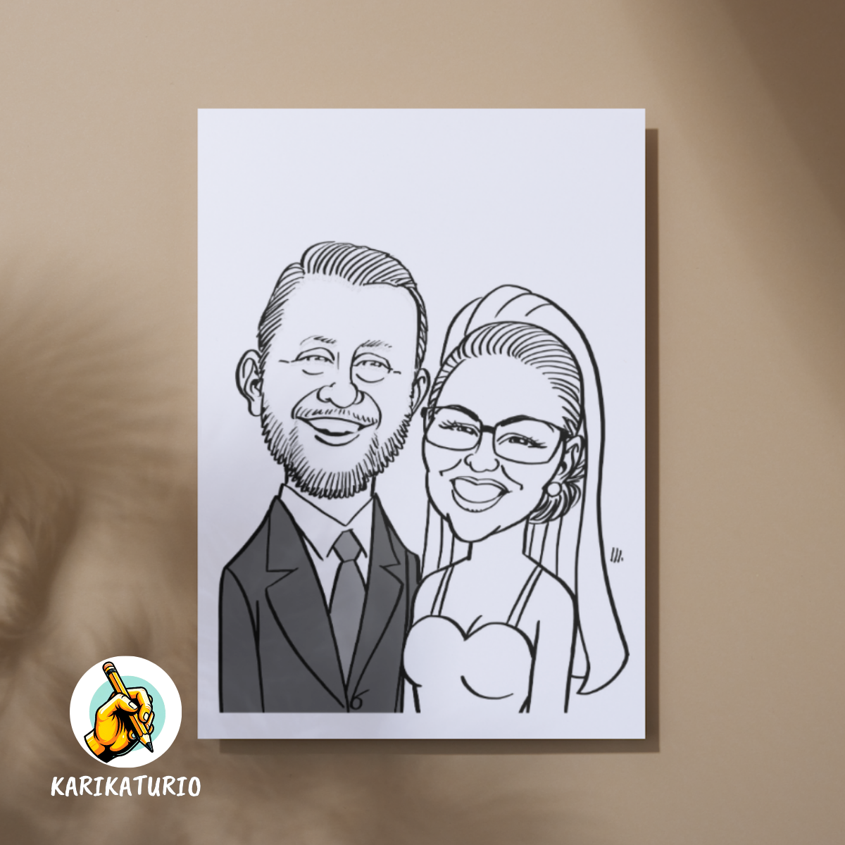 Kreslená karikatura podle fotky - černobílá